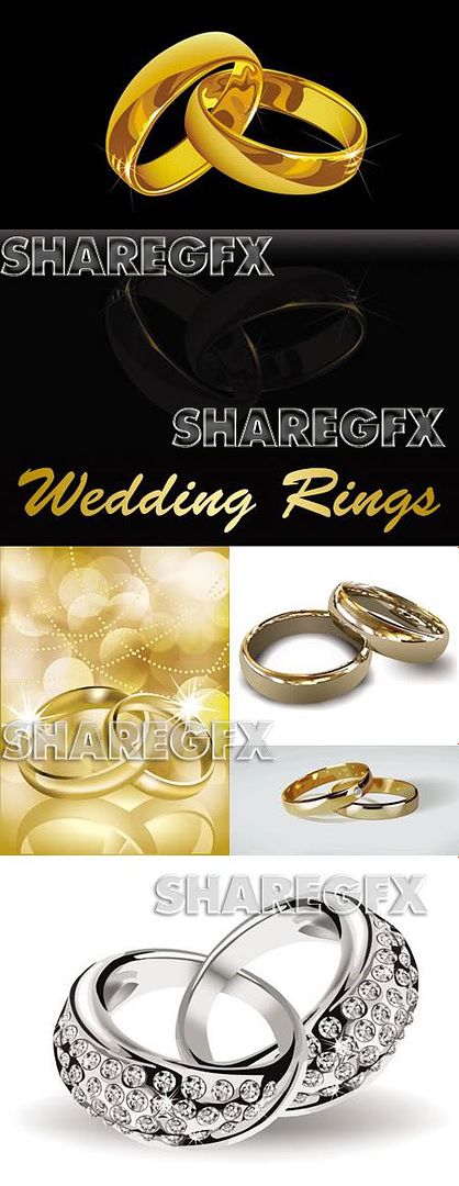 Wedding Rings Vector 5 EPS files JPEG Preview 144 MB