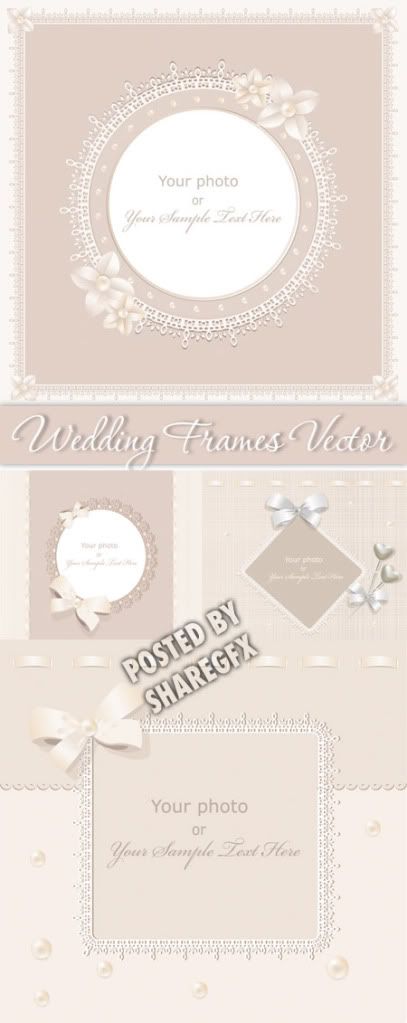 Sweet Wedding Frames Vector