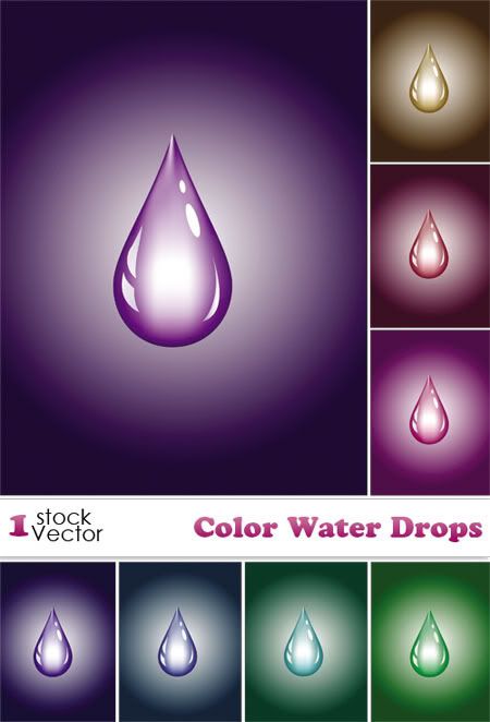 Color Water Drops Vector