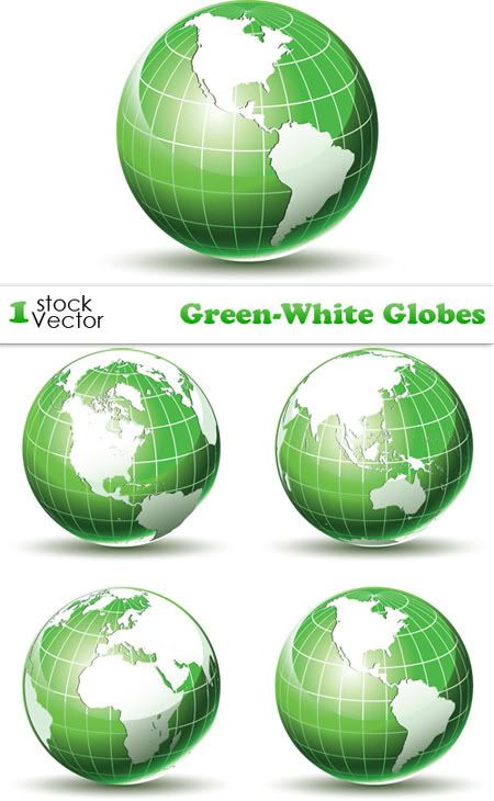 Green-White Globes Vector