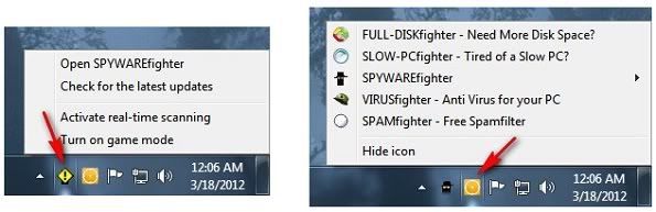 systray icon options