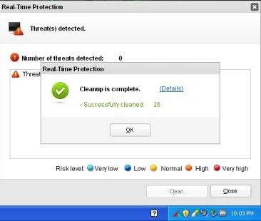 Realtime protection module detected all malware samples