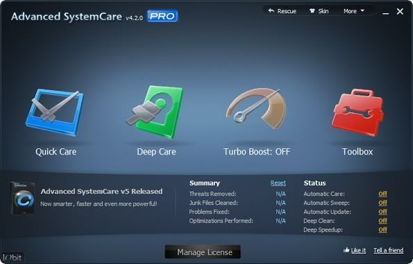 Advanced SystemCare Pro v4 Interface