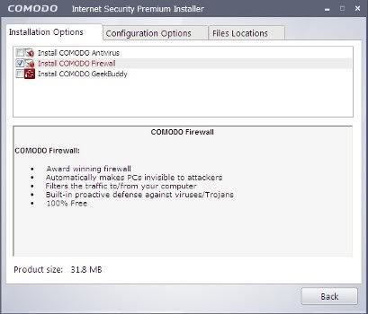 Customizing Installation of Comodo Internet Security 2012