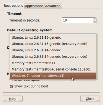 Configure ubuntu bootloader with Start Manager