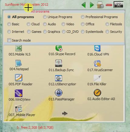 Interface of Sunflower Mobilesystem Interface of Sunflower Mobilesystem