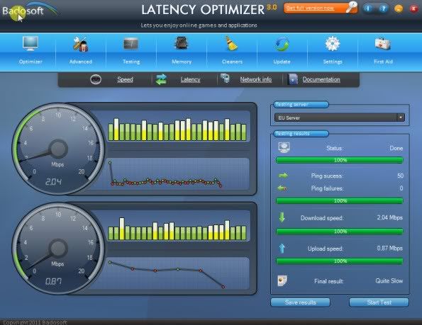 Test Results Before Optimizing Test Results Before Optimizing