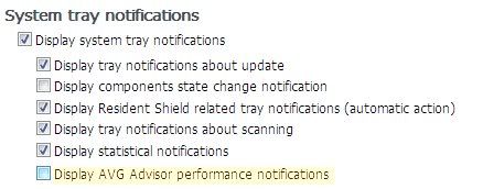 Turning off AVG Advisor Turning off AVG Advisor