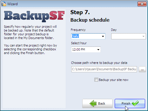 Scheduling Automatic Backup Scheduling Automatic Backup