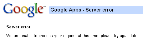 Google Apps Server Error