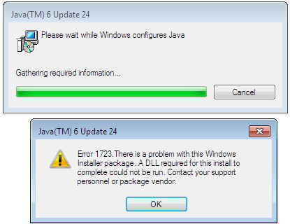 error 1723 java eliminar windows 7
