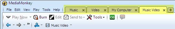 Tabbed Interface of MediaMonkey 4 Tabbed Interface of MediaMonkey 4