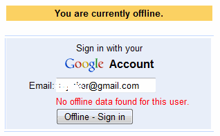 Gmail offline Gmail offline error. No offline data found for this user.