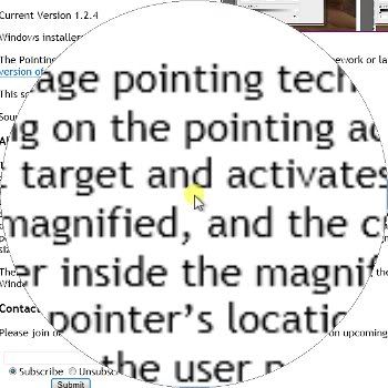 Pointing Magnifier Zooms The Area Under Mouse Cursor For Better