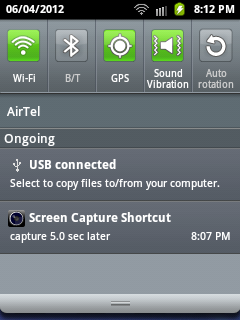Screen Capture Shortcut residing in the notification area