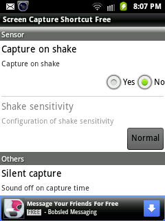 Capture on Shake is unavailable in free version