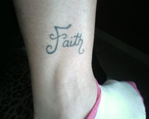 Jeff posted my faith symbols tattoo earlier, here's my Faith tattoo.