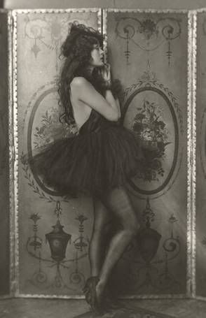 sad showgirl, black and white vintage