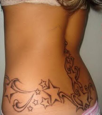 Women Lower Back Tattoo Stars Tattoo This is pretty awesome