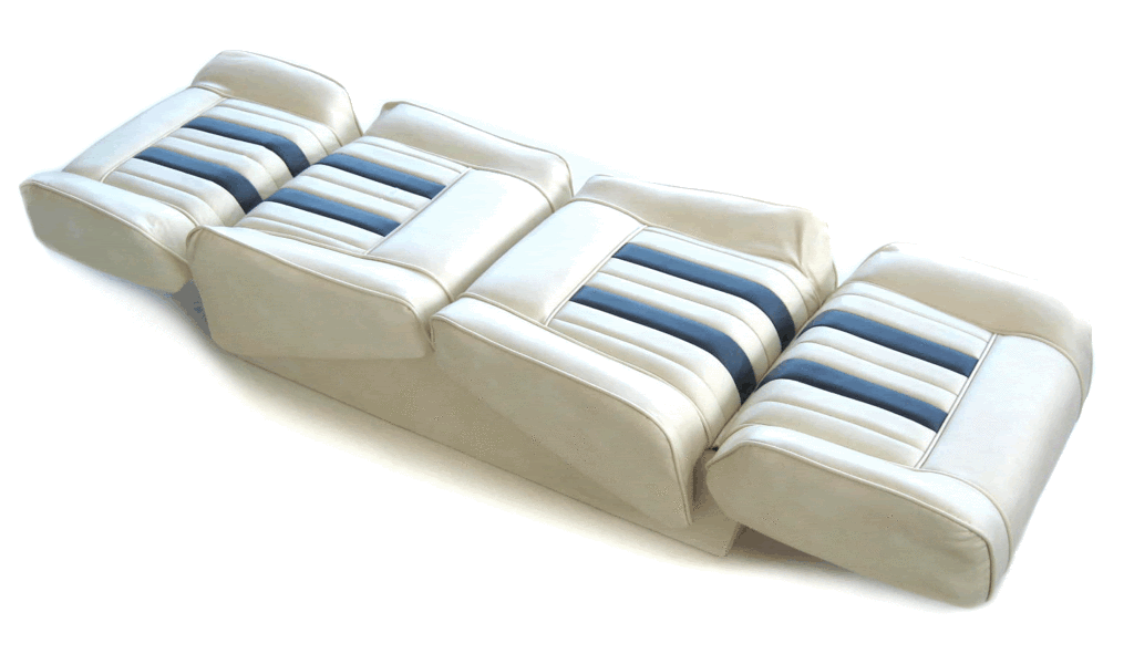 Sunlounger Boat Seat Marine Back to Back Lounge Off White Blue Larson 