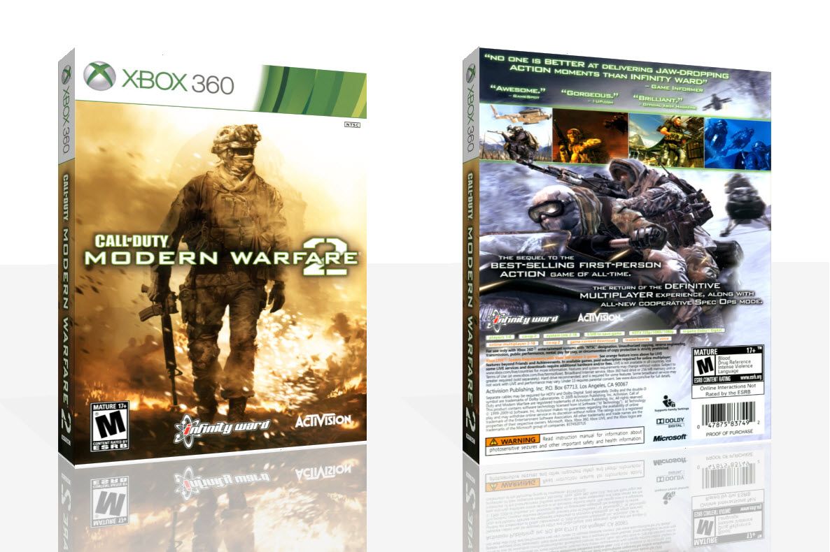 Call of Duty: Modern Warfare 2 Xbox 360 Empty Case Box +Cover Art Work ...