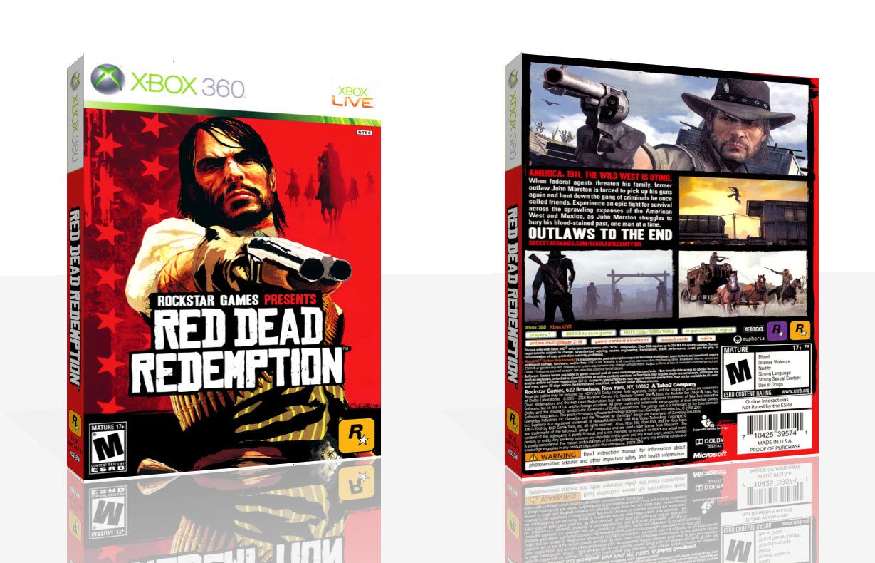 Red Dead Redemption Xbox 360 Replacement Game Case Box + Cover Art Work ...