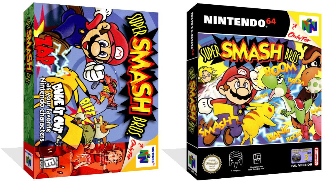 Super Smash Bros Nintendo 64 N64 Recambio Caja Juego Funda Art No